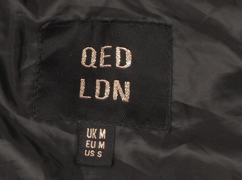 QED LDN Women's Grey M Puffer Jacket Hooded