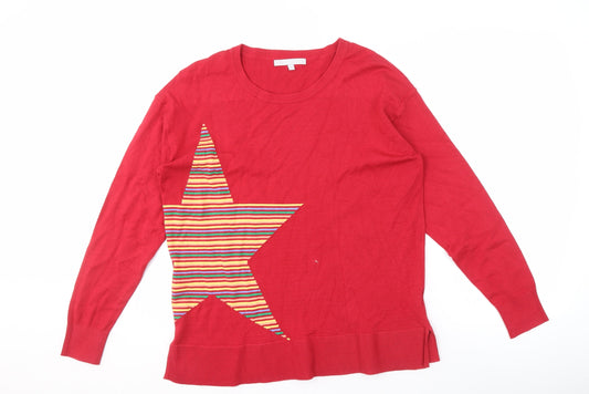 Womens UK Size M Pebble Bay Red Pullover Jumper