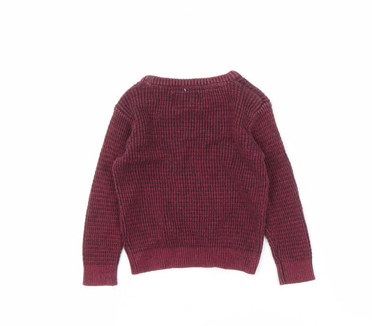 Mini Rebel Boys Red Pullover Jumper, 2-3 Years, Cotton
