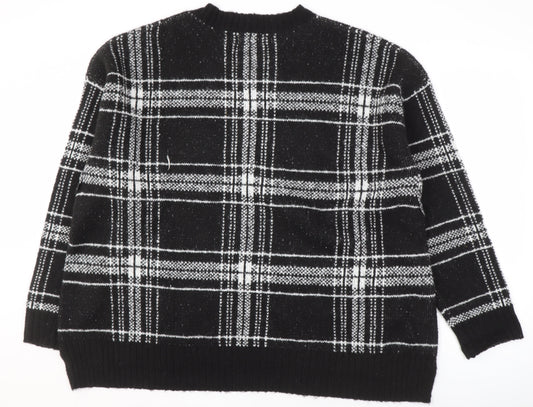 Marks and Spencer Men's XL Black Plaid Pullover Jumper