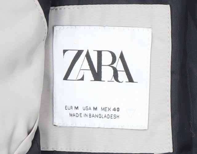 Zara Men’s Beige Anorak Jacket M Hooded Casual