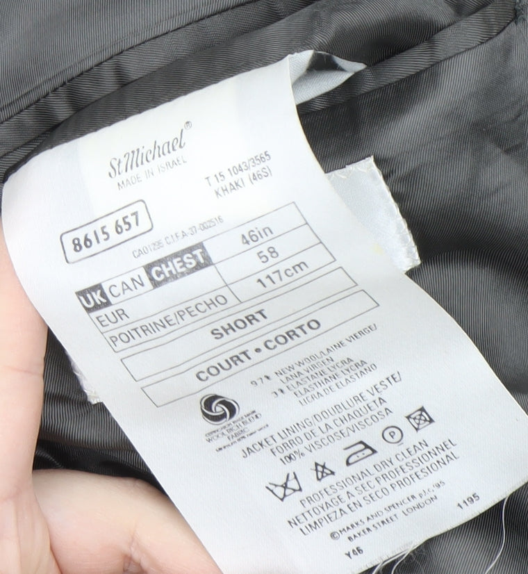 Mens UK Size 46 Marks and Spencer Regular Grey Suit Jacket