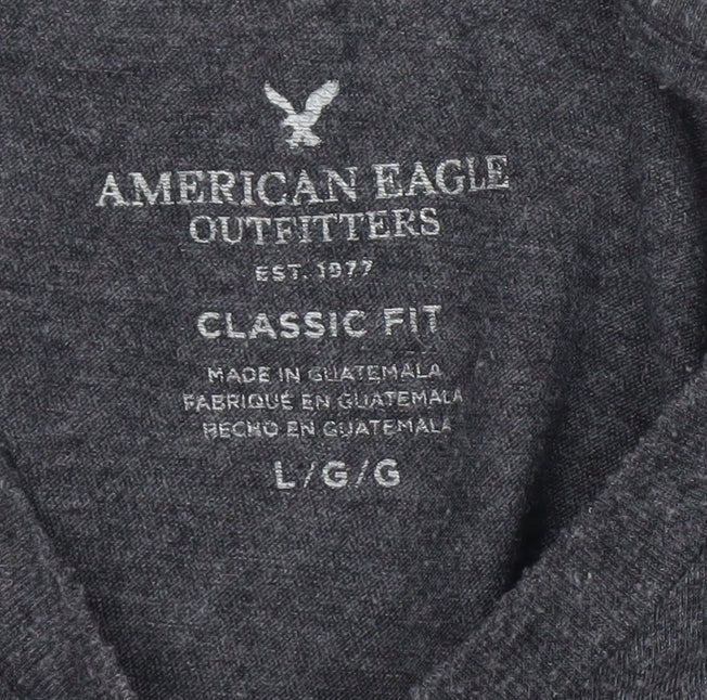 Mens UK Size L American Eagle Grey T-Shirt