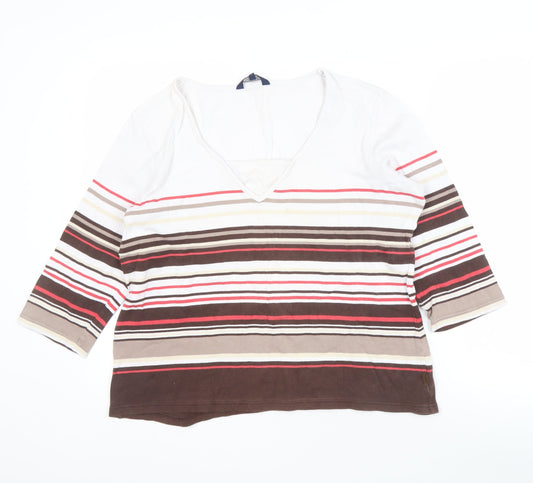 Womens UK Size 18 Maine New England Multicoloured Basic T-Shirt