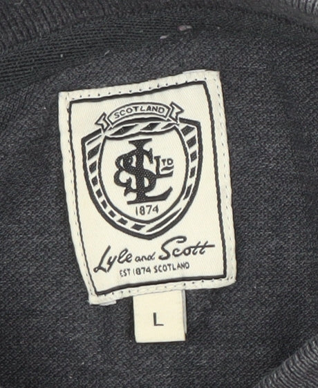 Lyle and Scott Men's Grey Polo Shirt, Size L