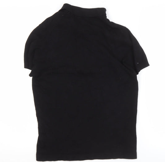 Zara Men's Black Polo Shirt, Size S, Short Sleeve
