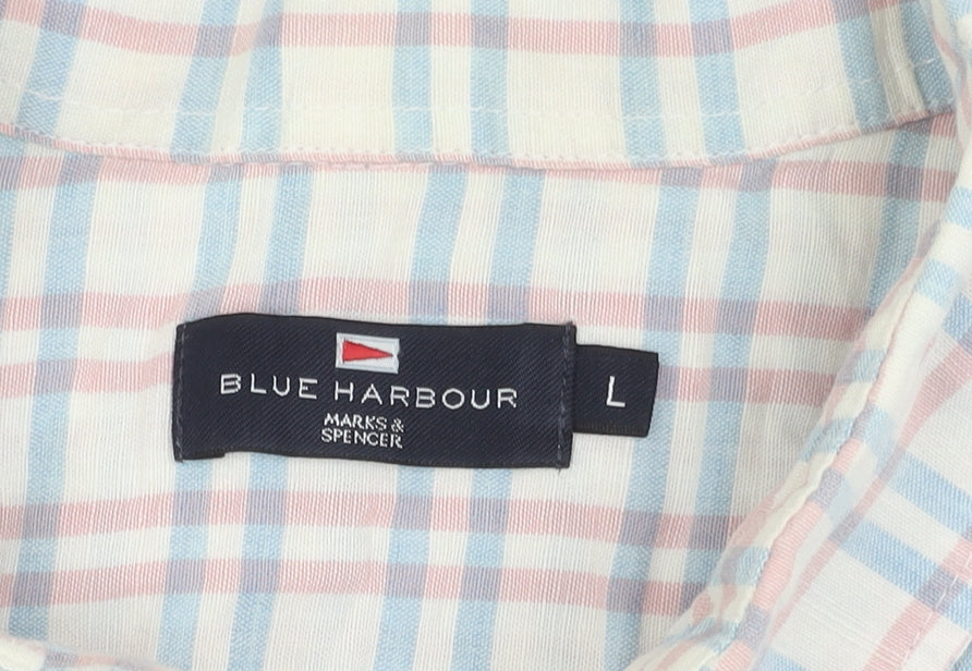 Marks and Spencer Men's Multicoloured Plaid Shirt L