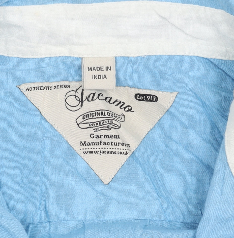 Jacamo Men's Blue XL Long Sleeve Button-Up Shirt