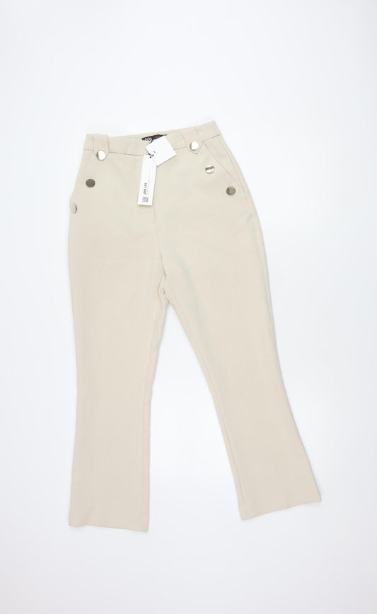 Womens UK Size 6 Zara Regular Fit Casual Formal Beige Trousers