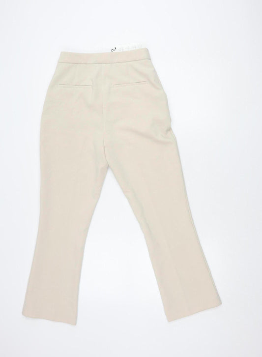 Womens UK Size 6 Zara Regular Fit Casual Formal Beige Trousers