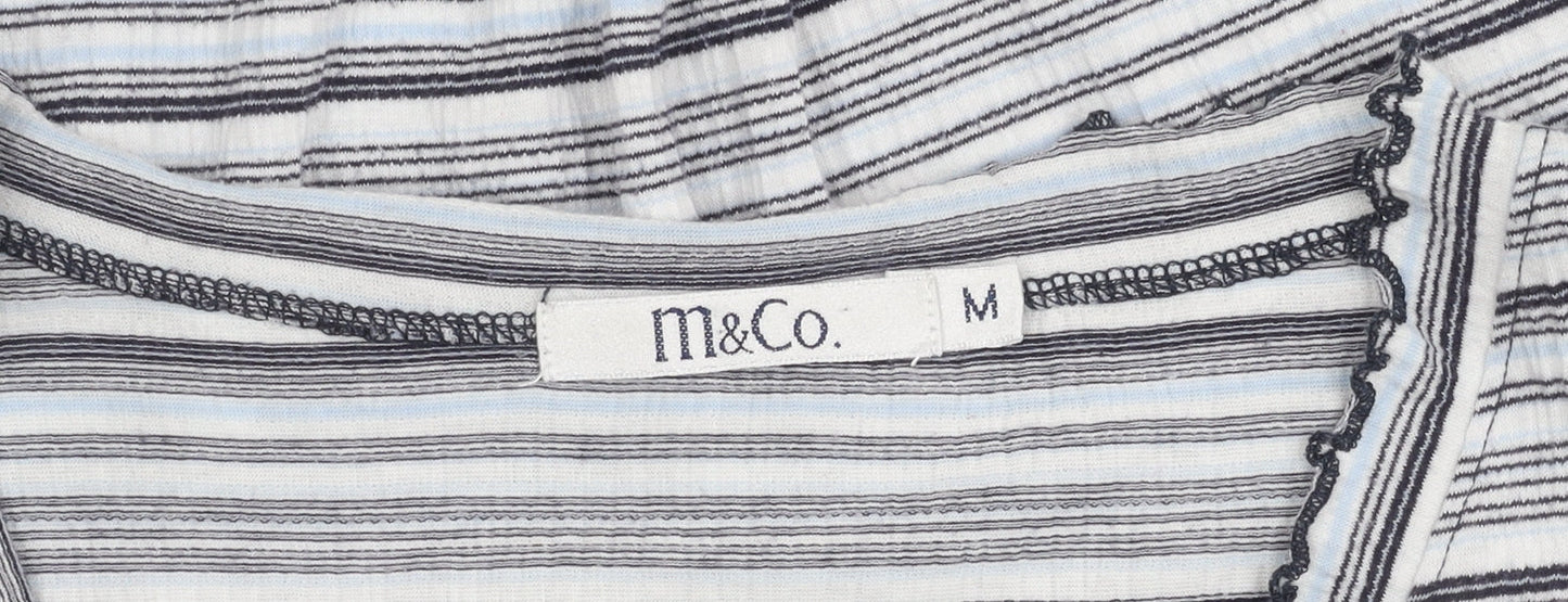 Womens UK Size M M&Co Multicoloured Basic T-Shirt