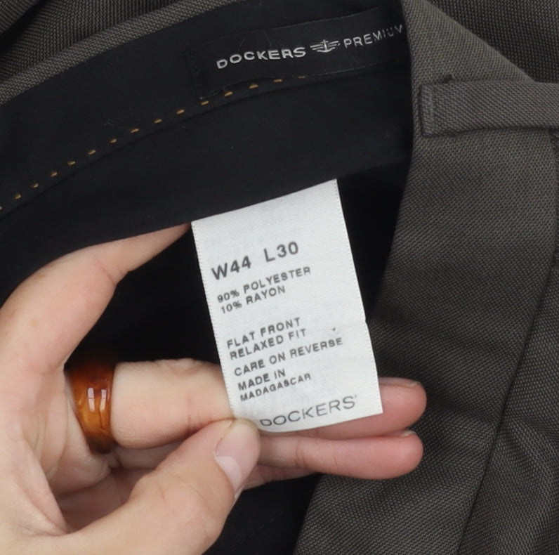 Dockers Men's Grey Relaxed Fit Trousers Size 44