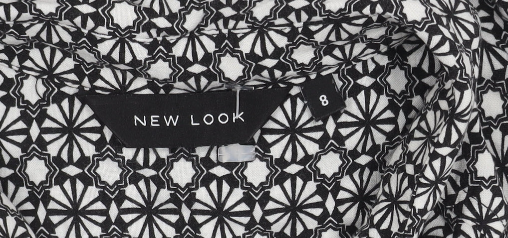 New Look Women's Black Geometric Playsuit Size 8