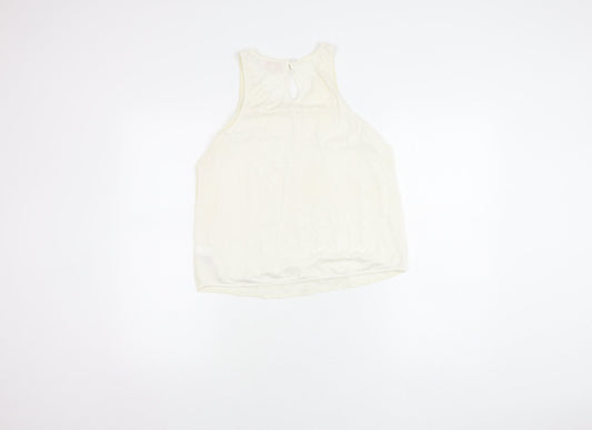 Womens UK Size 10 NEXT Ivory Basic Tank