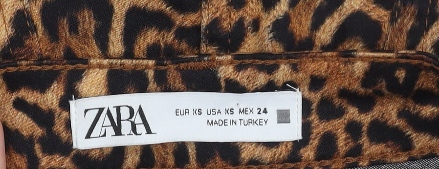 Zara Women's Brown Animal Print Shorts Size 4