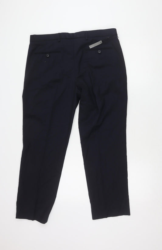 Marks and Spencer Men's Blue Dress Pants 36 Regular