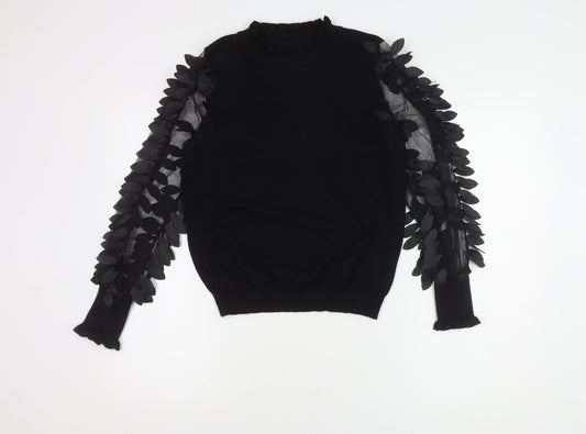 Womens UK Size S QED London Black Pullover Jumper