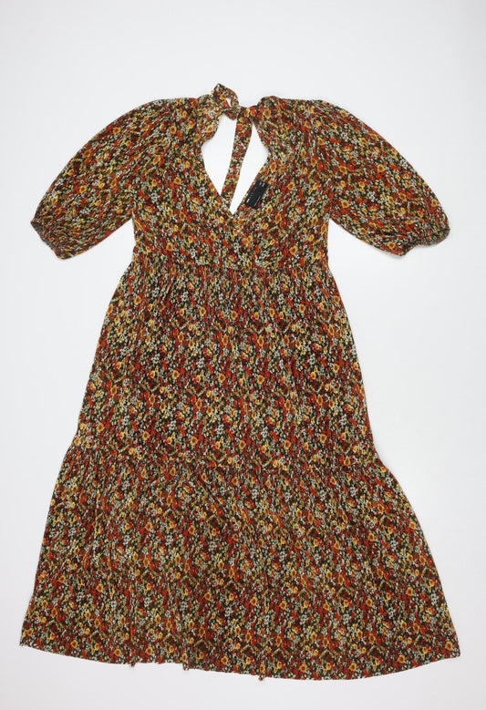 ASOS DESIGN Women's Multicoloured Floral Dress Size 4