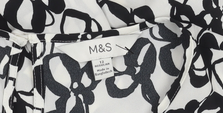 Womens UK Size 12 Marks and Spencer Black Basic Blouse
