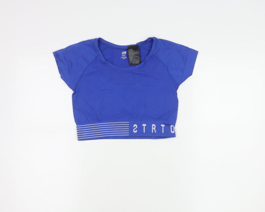 Womens UK Size 12 H&M Blue Gym & Training T-Shirt