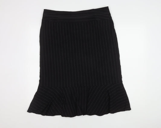 KENAR Women's Black Striped Pencil Skirt Size 18