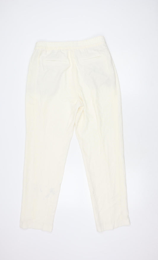 Womens UK Size 12 Marks and Spencer Regular Fit Ivory Trousers