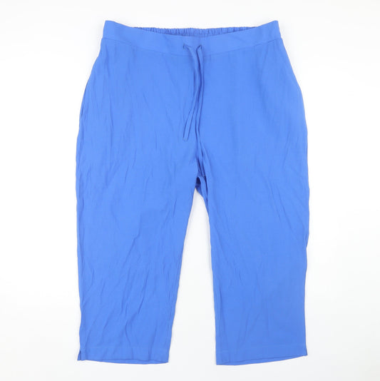 Damart Women's Blue Elastic Waist Trousers UK 22