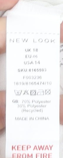 New Look Women's White V-Neck Blouse - Size 18