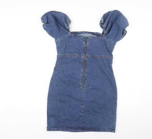 New Look Blue Denim Pencil Dress, Size 14, Women's Casual