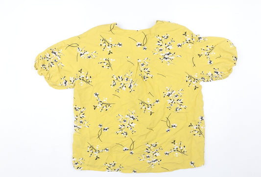 Womens UK Size 8 Marks and Spencer Yellow Tunic Blouse