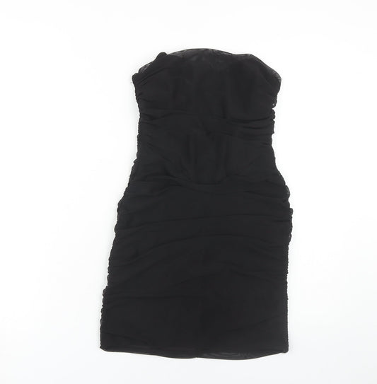 Bershka Women's Black Midi Bodycon Dress, Size M