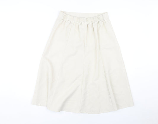 Damart Women's Beige Elastic Waist Skirt Size 14