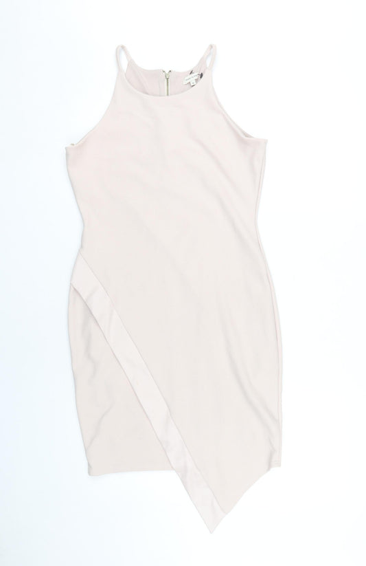 River Island Women's Ivory Bodycon Dress, Size 12