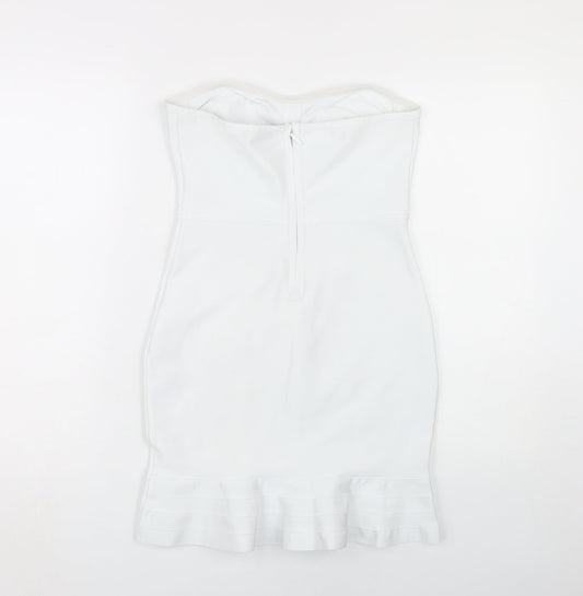 PrettyLittleThing Women's White Bodycon Dress Size 10