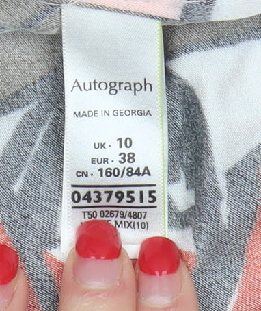 Womens UK Size 10 Marks and Spencer Multicoloured Basic T-Shirt