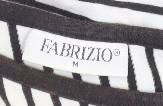 Womens UK Size M Fabrizio Black Basic T-Shirt