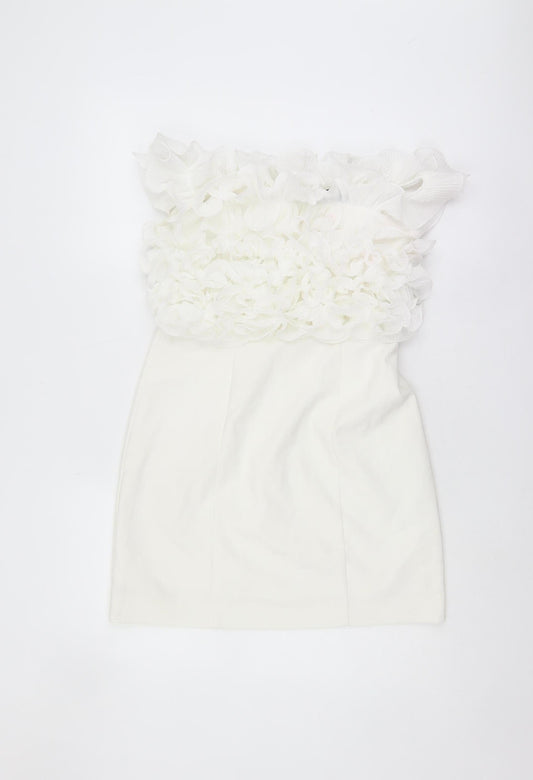 Zara Women's White Sleeveless Short Party Dress