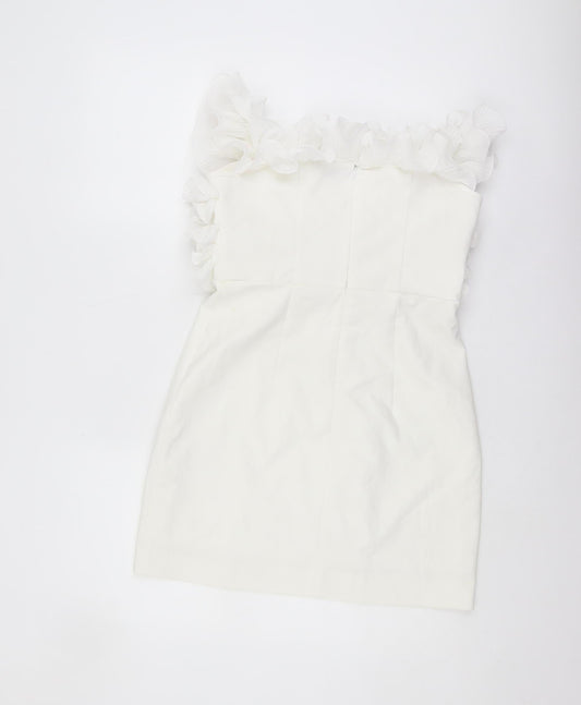 Zara Women's White Sleeveless Short Party Dress