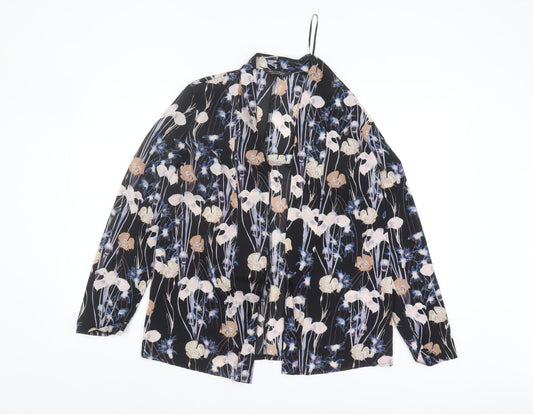 Womens UK Size 6 Miss Selfridge Black Wrap Blouse