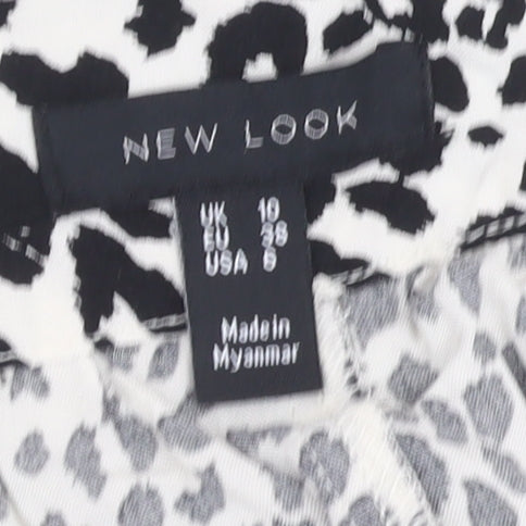 New Look Women's Black 16 Strappy Animal Print Dress