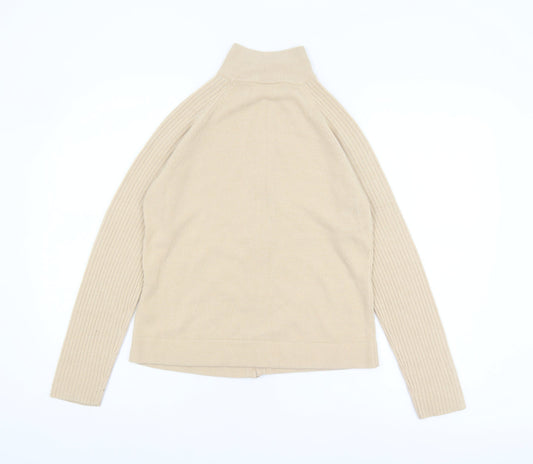 Womens UK Size 12 BHS Beige Full Zip Jumper
