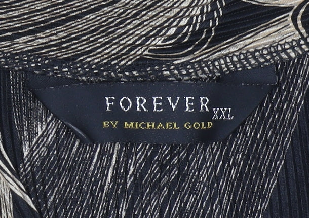 Forever by Michael Gold Women's Black 2XL Tunic Blouse