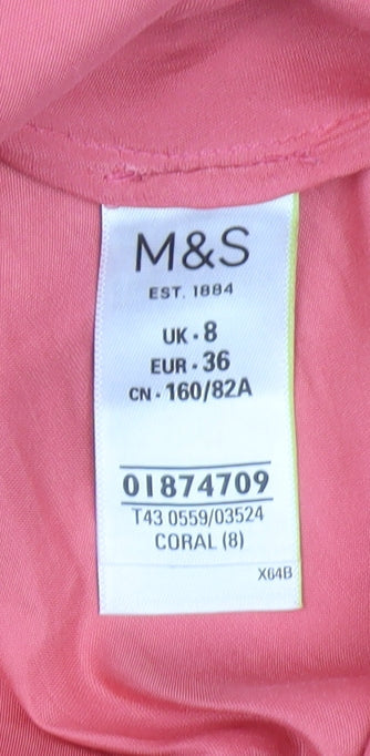 Womens UK Size 8 Marks and Spencer Pink Basic Blouse