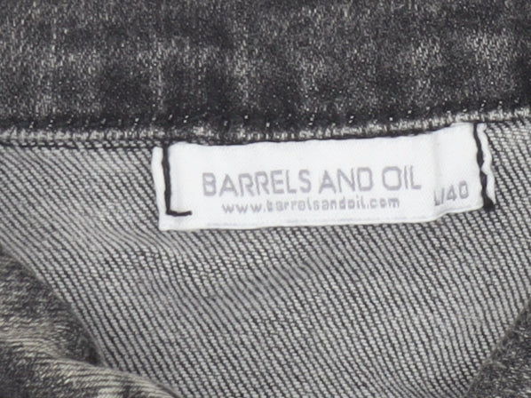 Barrels and Oil Women's Black Denim Jacket Size 12