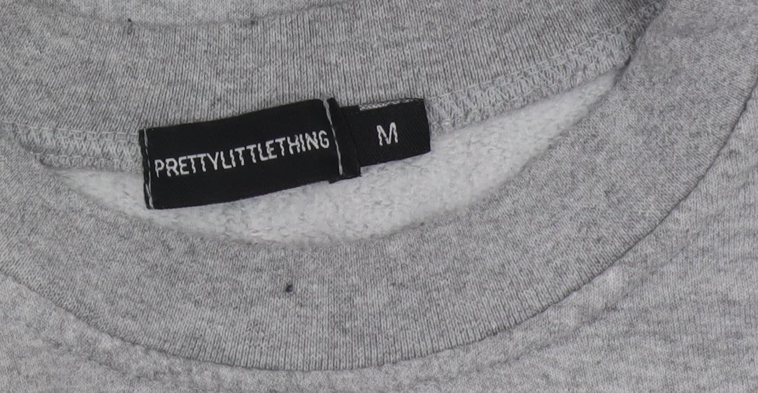 Mens UK Size M PRETTYLITTLETHING Grey Pullover Sweatshirt