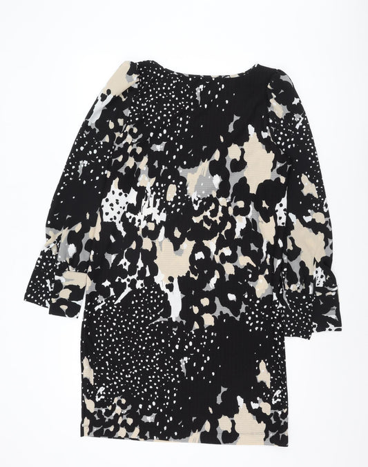Next Women's Black Knee Length Shift Dress Size 10
