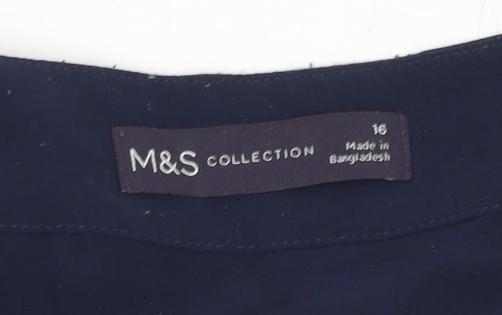 Womens UK Size 16 Marks and Spencer Blue Basic Blouse