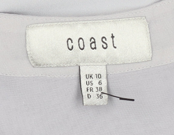 Womens UK Size 10 Coast Silver Wrap Blouse