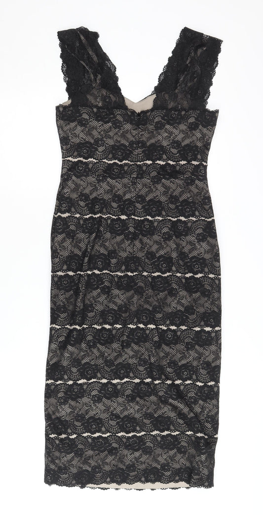 Phase Eight Women's Black Lace Sheath Dress Size 10