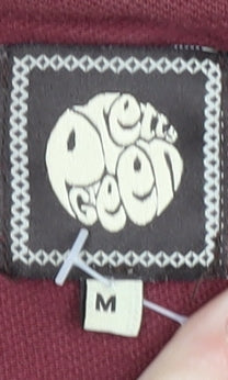 Pretty Green Men's Red Long Sleeve Polo Shirt M